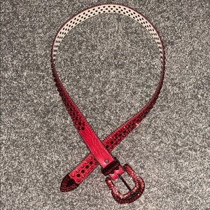 Stylish Red Studded Belt